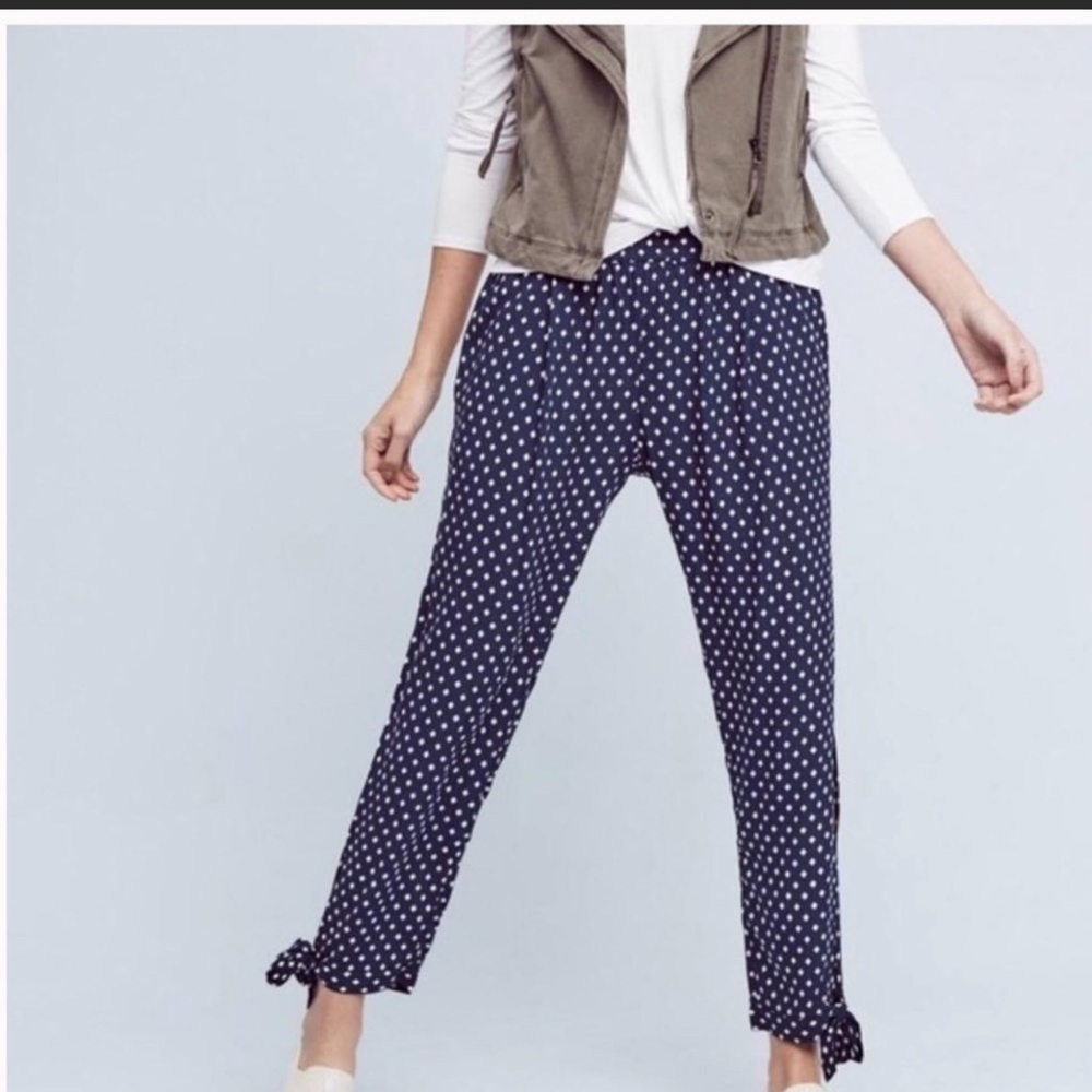 Saturday Sunday Anthropologie Navy Leg Slits Lobelia Jogger‎ Pants